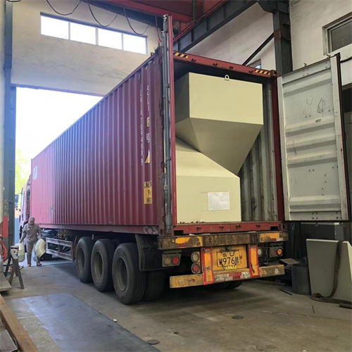 Sand coating equipment packed into a container