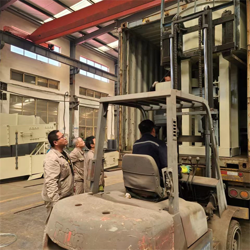 Sand coating equipment prepared for loading